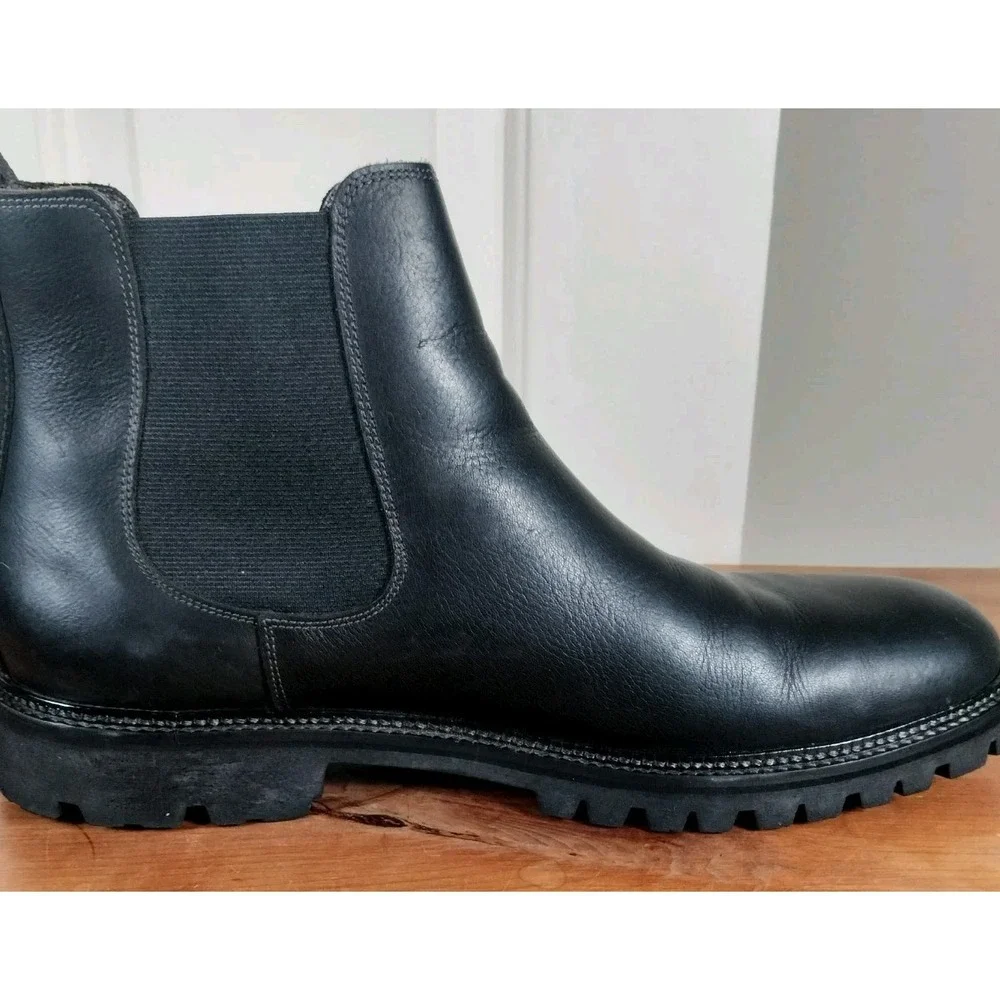 FLAG LTD Men's Max Black Leather Chelsea Boots Size 11 M Lug Sole Brazil G21